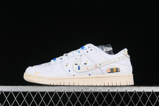 Nike SB Dunk Low Gucci Collaboration - Ink Splatter White Swoosh Anniversary Custom Low-Top Casual Sneakers - FC2025-305