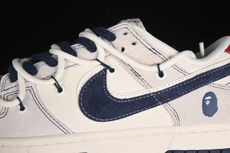Nike SB Dunk Low BAPE Collaboration - Strap Blue Swoosh Anniversary Customized Low-Top Casual Sneakers SJ2068-298