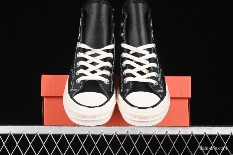 Converse Chuck 70s High Top Canvas Sneakers with Fur Lining in Black & White - A13863C