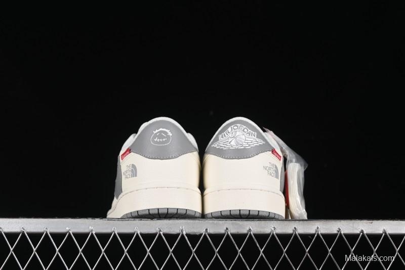 Nike Travis Scott x Fragment Design x Air Jordan 1 Low OG SP AJ1 Supreme North Face Collaboration - DIY1688-001