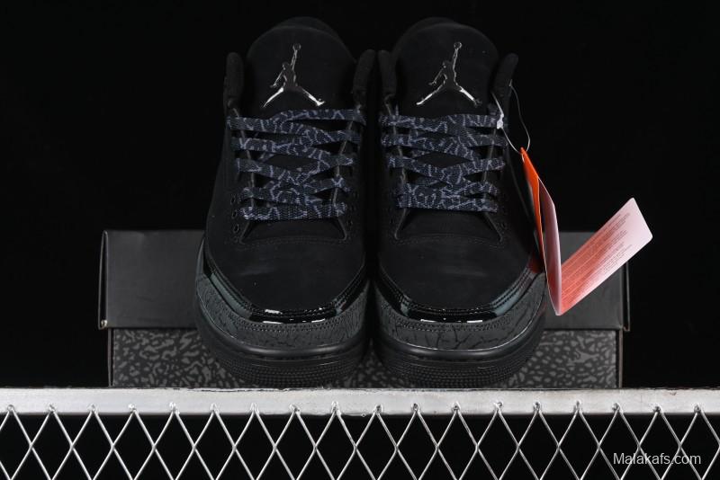 Nike Air Jordan 3 Retro Basketball Shoes in Midnight Black - CT8532-001