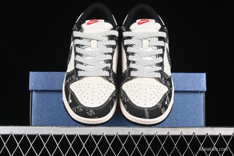 Nike SB Dunk Low Levi's Collaboration - Black Printed Denim Anniversary Customized Low-Top Casual Sneakers - XX2025-109