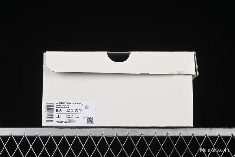 Nike Zoom VaporFly Next 3 Prototype Super Marathon Running Shoes with Dual Air Zoom and Full-Length Carbon Fiber Plate - FD8356-100