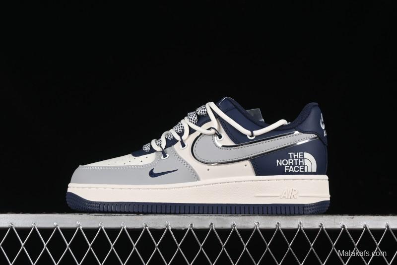 Nike Air Force 1 '07 Low The North Face Collaboration - Grey Blue Drawstring Low-Top Casual Sneakers - SJ1198-700