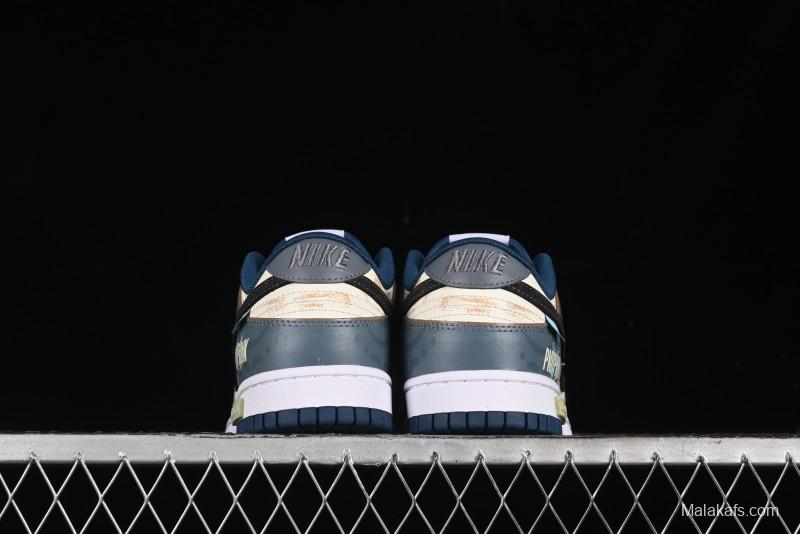 Nike Dunk Low Panda Prank Nautical Era Exploration Wave Low Top Casual Sneakers - DD1391-400