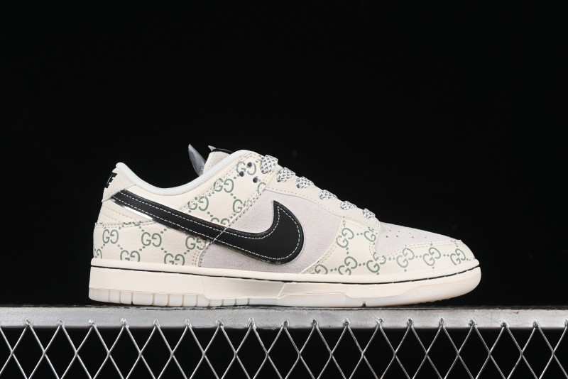 Nike SB Dunk Low Gucci Collaboration - Crystal Green Pattern Anniversary High-End Custom Low-Top Casual Sneakers - XY1688-104