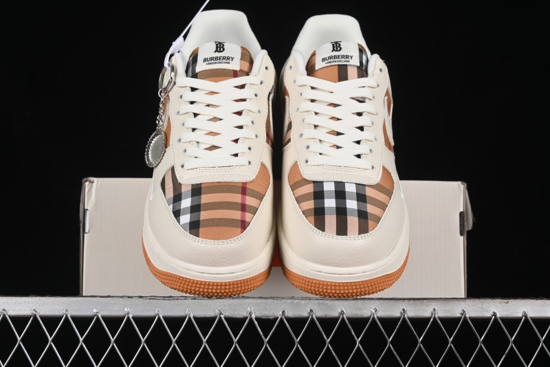 Nike Air Force 1 '07 Low Burberry Check Print Casual Sneakers - DF0180-006
