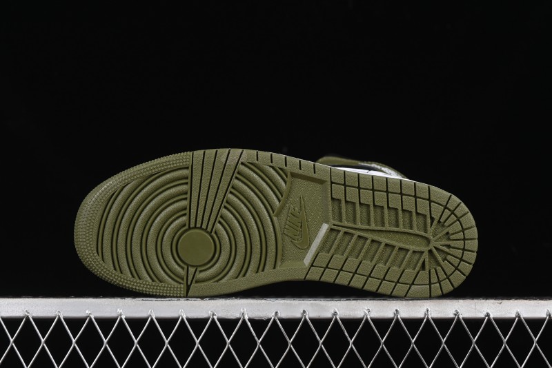 Nike Air Jordan 1 Mid AJ1 Army Green Mid-Top Casual Sneakers - DQ8426-092