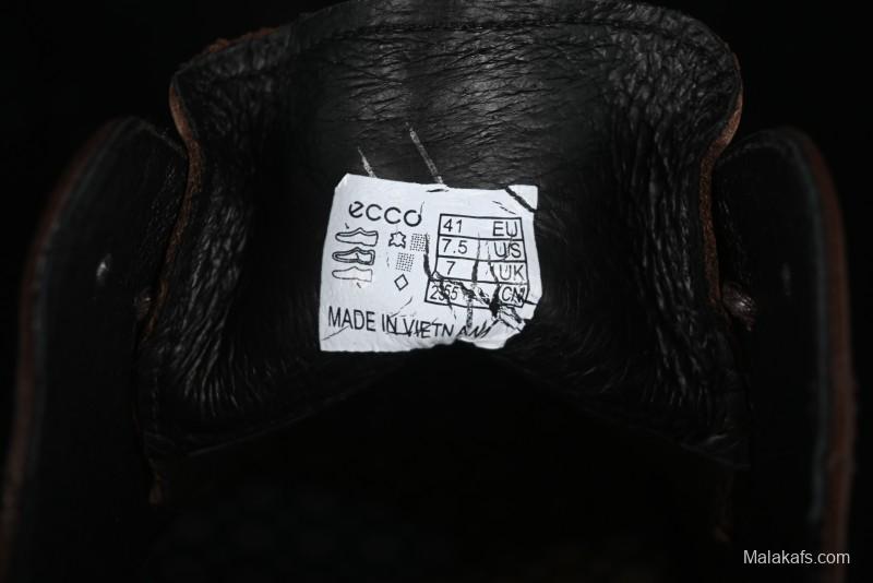 ECCO Block Derby Round Toe Genuine Leather Brogue Dress Shoes - 63667201002