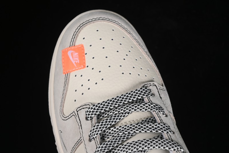 Nike SB Dunk Low Stussy Collaboration Patchwork Grey White Black Swoosh Anniversary Custom Low-Top Casual Skate Shoes - MM1089-022