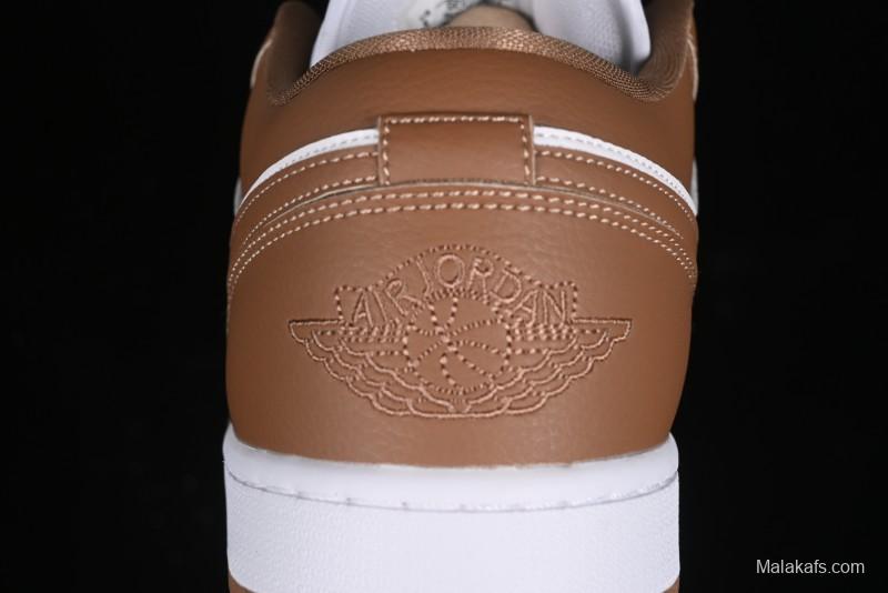 Nike Air Jordan 1 Low AJ1 White Tan Low-Top Casual Sneakers - DC0774-202
