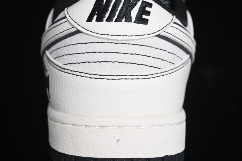 Nike SB Dunk Low Stussy Collaboration - Beige Black Line High-End Custom Low-Top Casual Skate Shoes - BB7518-008
