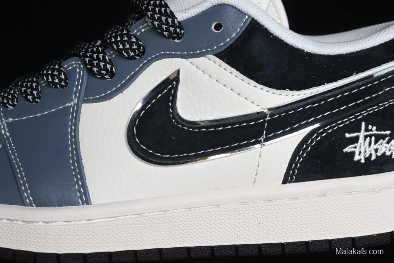 Nike Air Jordan 1 Low Stussy Collaboration Retro Basketball Shoes - XX3318-505