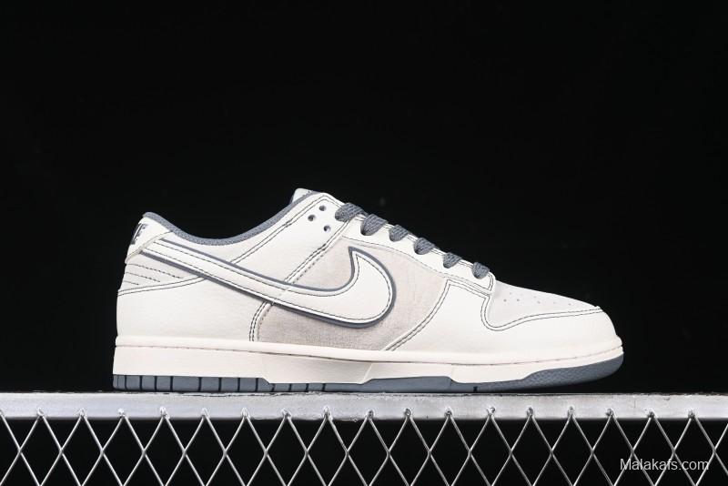 Nike SB Dunk Low Stussy Collaboration - Beige Grey Line Anniversary High-End Custom Low-Top Casual Sneakers - BB7518-007