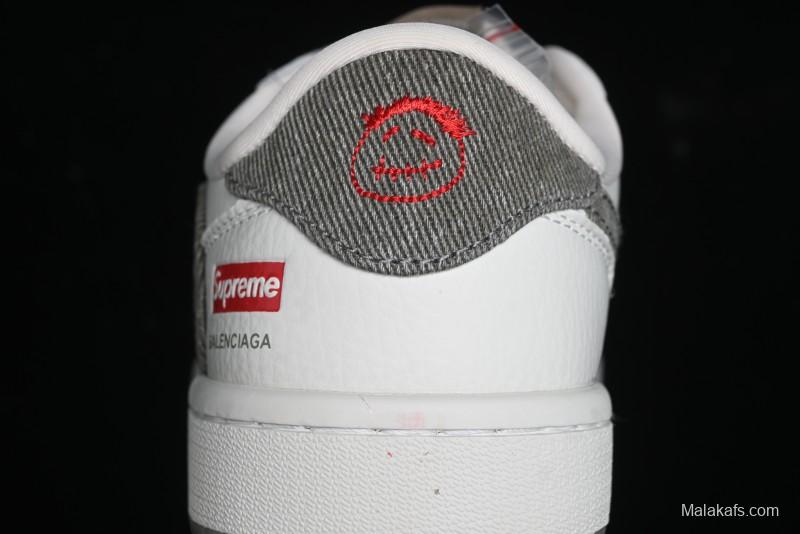 Nike Travis Scott x Fragment Design x Air Jordan 1 Low OG SP AJ1 Supreme Collaboration - Light Beige White Low Top Casual Sneakers - JH6088-609