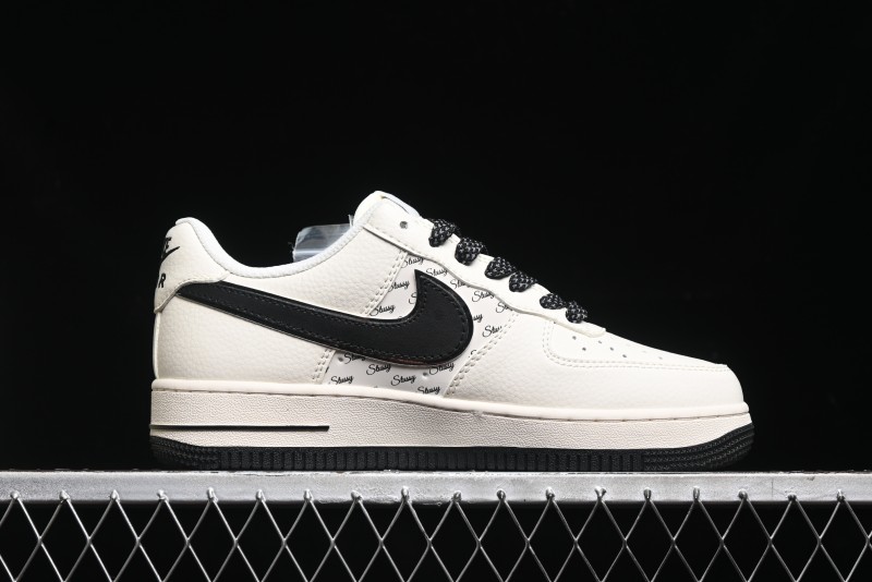 Nike Air Force 1 '07 Low Stussy Collaboration - Black Sail Metallic Silver - XZ3328-506
