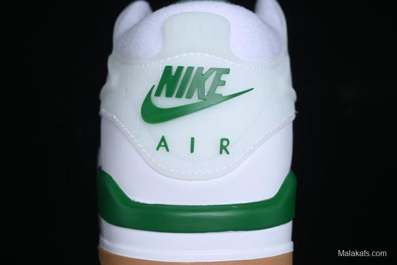 Nike Air Jordan 4 Remastered AJ4 Retro Sneakers in White Green with Gum Sole - FQ7939-103