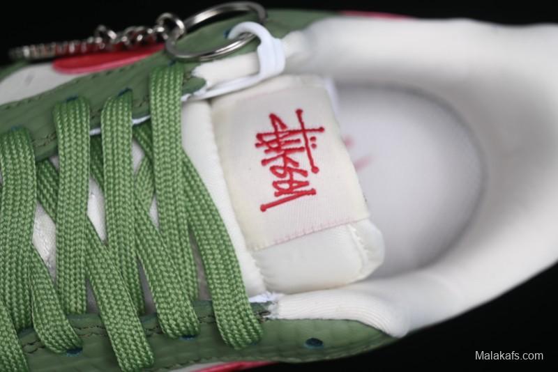 Nike Air Force 1 '07 Low Stussy Collaboration - Snake Green Low-Top Casual Sneakers - KK1988-028