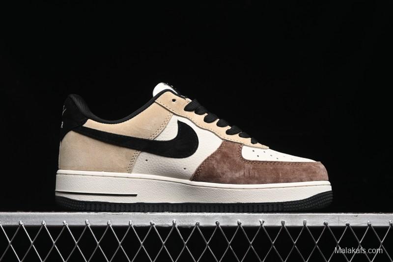 Nike Air Force 1 '07 Low The North Face x Stussy Collaboration - Black Brown Coffee Casual Sneakers - KK1988-018