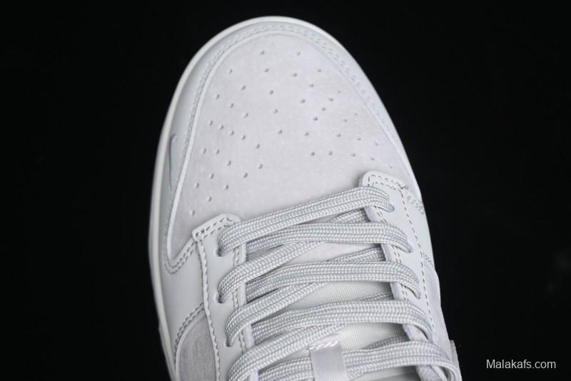 Nike SB Dunk Low Stussy Collaboration - Patchwork Grey Swoosh Anniversary Custom Low-Top Casual Skate Shoes - SF1029-403