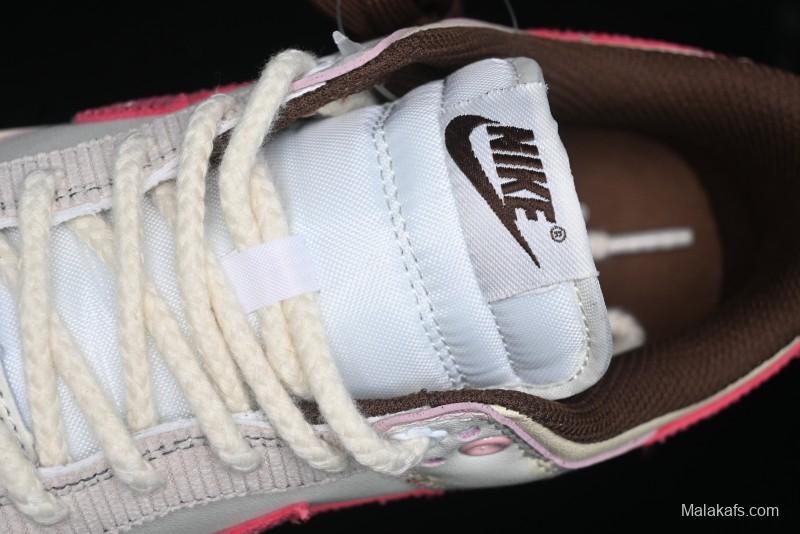 Nike Dunk Low Retro Casual Sneakers in Brown and Sail with Panda Mischief Skyline Theme - DD1503-124