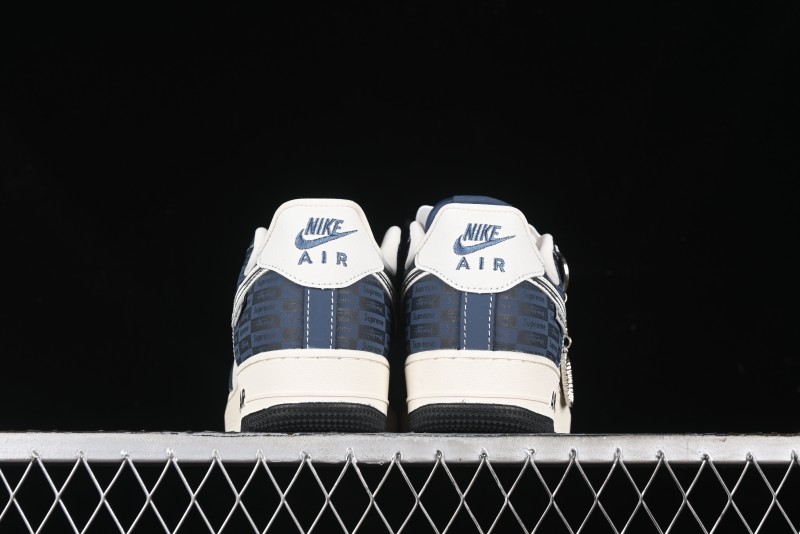 Nike Air Force 1 '07 Low Supreme Casual Sneakers in White-Blue Shadow - KK1988-009