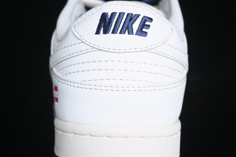 Nike SB Dunk Low Supreme Collaboration - White Blue Color Blocking with Mini Swoosh Anniversary Custom Edition Low-Top Casual Skate Shoes - BB8675-110