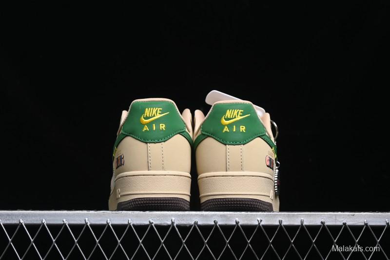 Nike Air Force 1'07 Low Gucci Collaboration White Brown Green Low-Top Casual Sneakers - KK1988-024