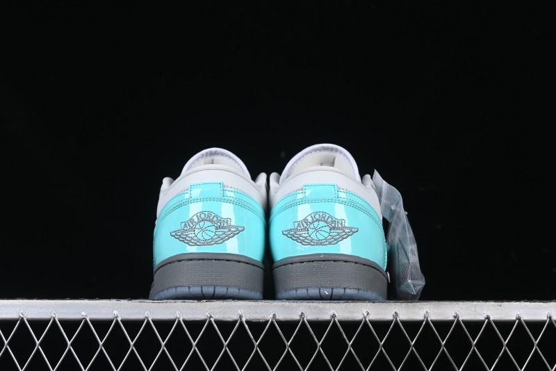 Nike Air Jordan 1 Low AJ1 Patent Leather Grey Green Casual Sneakers - HQ3599-025