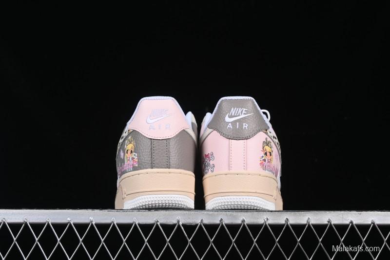 Nike Air Force 1 '07 Low Leopard Print Skeleton Custom Casual Sneakers - TY0103-222