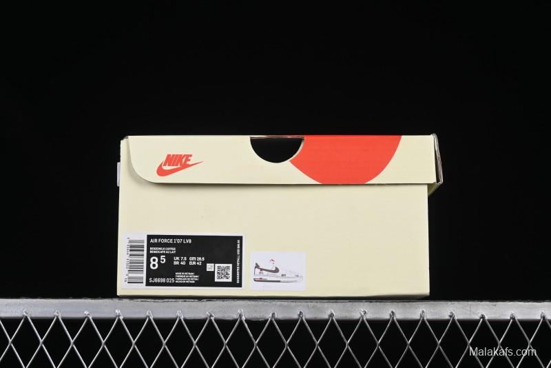 Nike Air Force 1 '07 Low Stussy Collaboration Dual-Tone Beige Brown Low-Top Casual Sneakers - SJ6698-025