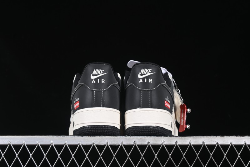 Nike Air Force 1 '07 Low Stone Island x Supreme Collaboration Beige Black Patchwork Low-Top Casual Sneakers - HH7518-042