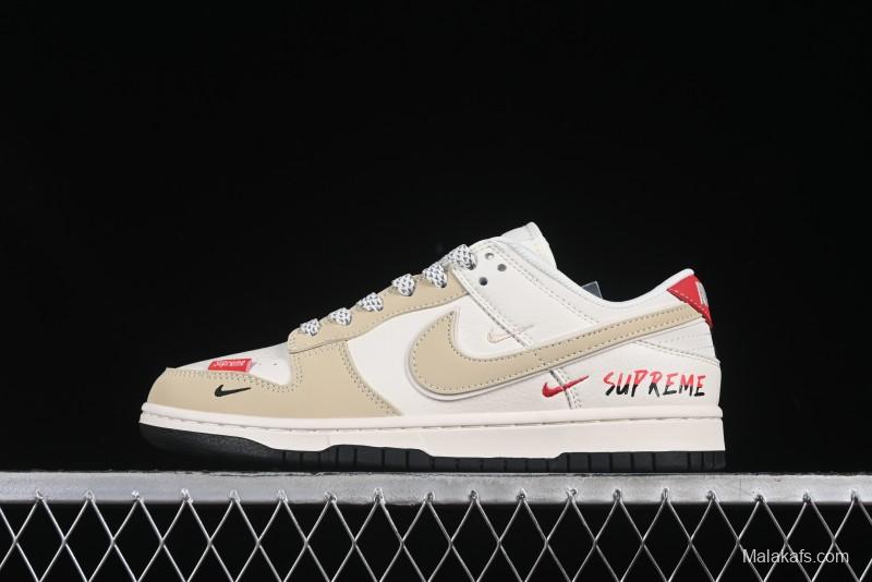 Nike SB Dunk Low Supreme Collaboration Anniversary Custom Low-Top Casual Sneakers with Double Mini Swoosh - XS6089-506