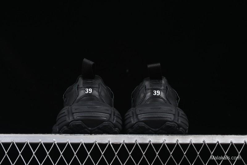 Balenciaga Monday Leather Round Toe Lace-Up Low-Top Casual Shoes - WDTSC1000