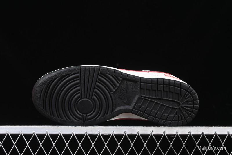 Nike SB Dunk Low Year of the Snake Series - Black Snakeskin with Black Swoosh Anniversary Custom Low-Top Casual Skate Shoes - DM6868-012