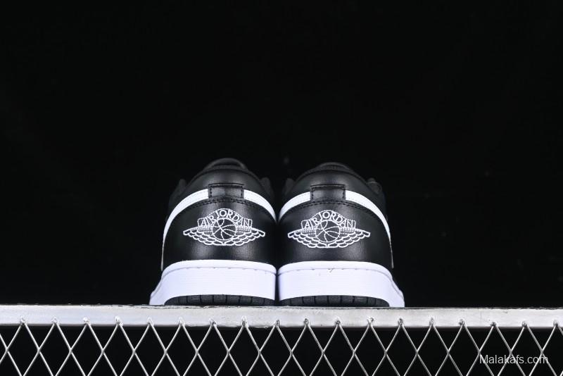 Nike Air Jordan 1 Low Retro Basketball Shoes in Black and White - 553558-043