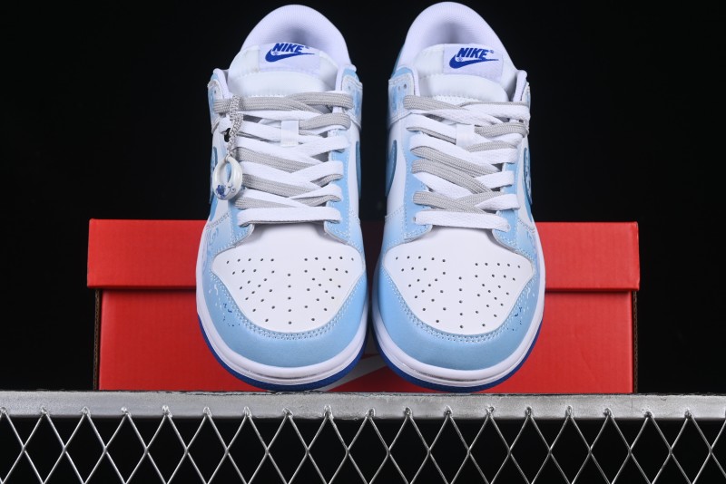 Nike Dunk Low Blue and White Porcelain Theme Casual Sneakers - DV0831-104