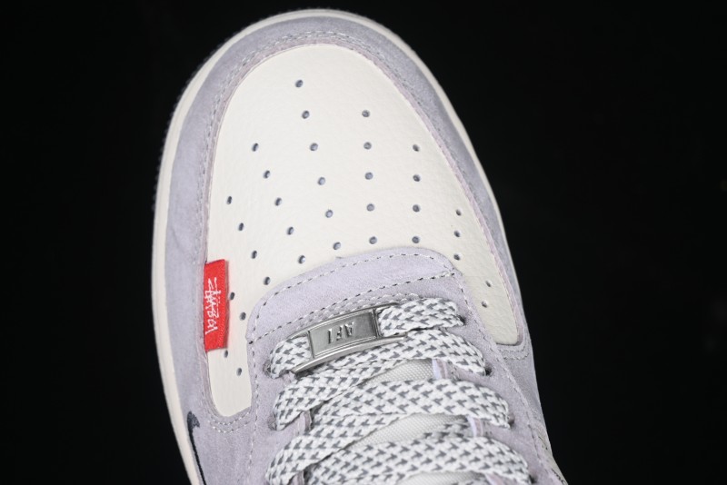 Nike Air Force 1 '07 Low Stussy Collaboration Pig Skin Swoosh Logo Low-Top Casual Sneakers - XS1958-501