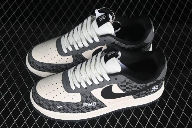 Nike Air Force 1 '07 Low MLB Collaboration Dark Checkered Beige Low-Top Casual Sneakers - DF0188-038
