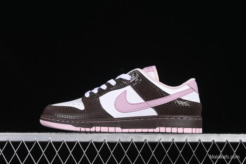 Nike Dunk Low Retro Sneakers in Grey Purple Snakeskin Leather - HV6932-299