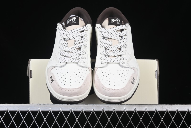 Nike Travis Scott x Fragment Design x Air Jordan 1 Low OG SP AJ1 Bape Collaboration Sneakers - AG3702-807