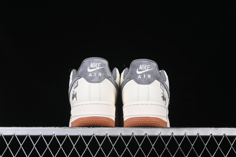 Nike Air Force 1 '07 Low Stussy Collaboration - Grey Swoosh Casual Sneakers - XZ6188-256