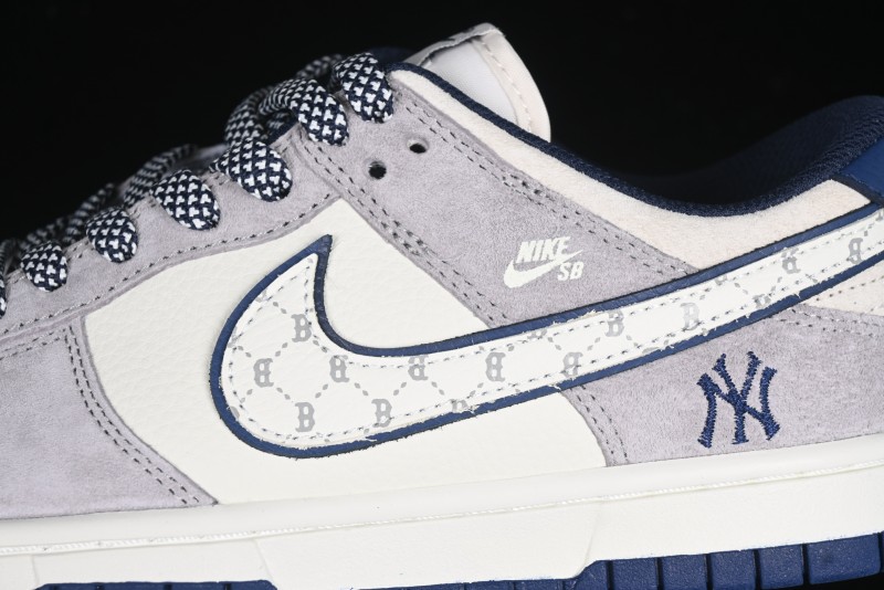 Nike SB Dunk Low MLB Collaboration Embroidered Blue Logo Anniversary Custom Low-Top Casual Skate Shoes - DJ2024-092
