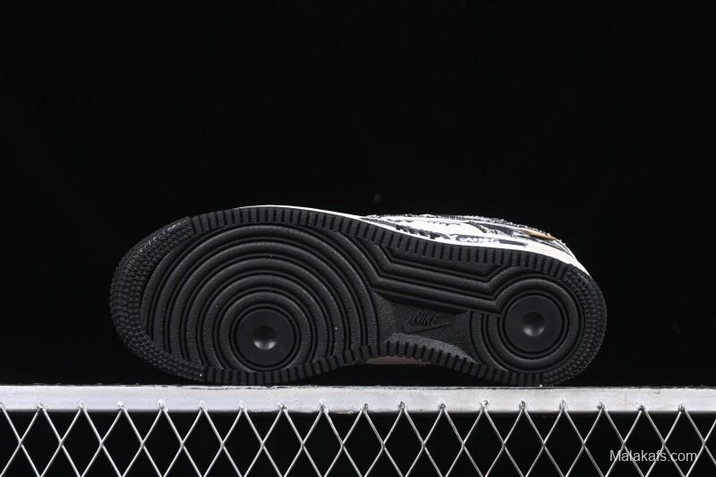 Nike Air Force 1 '07 Low "Black Jeans" Graffiti Casual Sneakers - FB0607-660