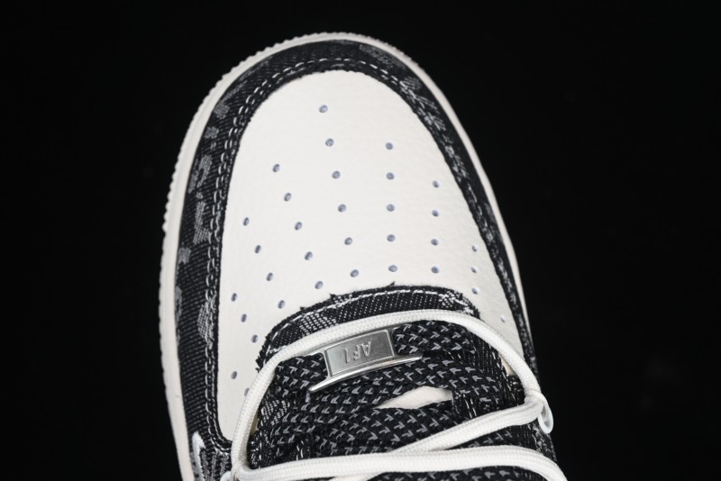 Nike Air Force 1 '07 Low Levi's Collaboration Black Denim Drawstring Casual Sneakers - SJ1198-800