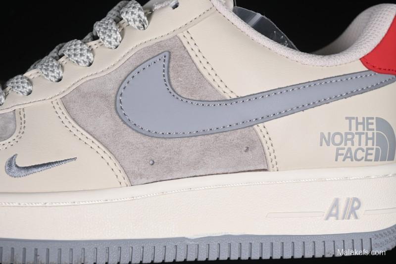 Nike Air Force 1 '07 Low The North Face Collaboration Patchwork Pigskin Red Tail Casual Sneakers - XZ6188-649