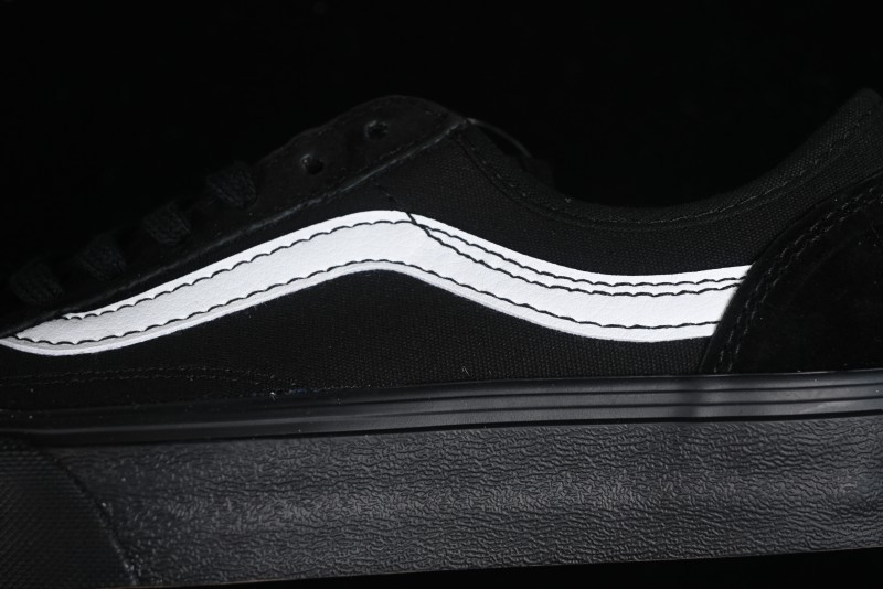 Vans Style 36 SF All Black Skate Shoes with Killer Whale Half-Toe Cap Design - VN0A3MVLB8C