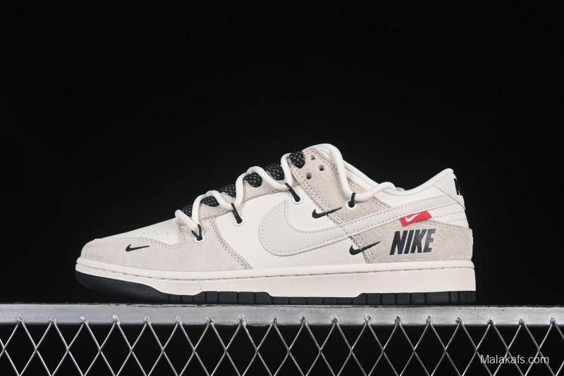 Nike SB Dunk Low Collaboration Sneakers - Red Tag Beige Black Anniversary Custom Edition - XX3168-118