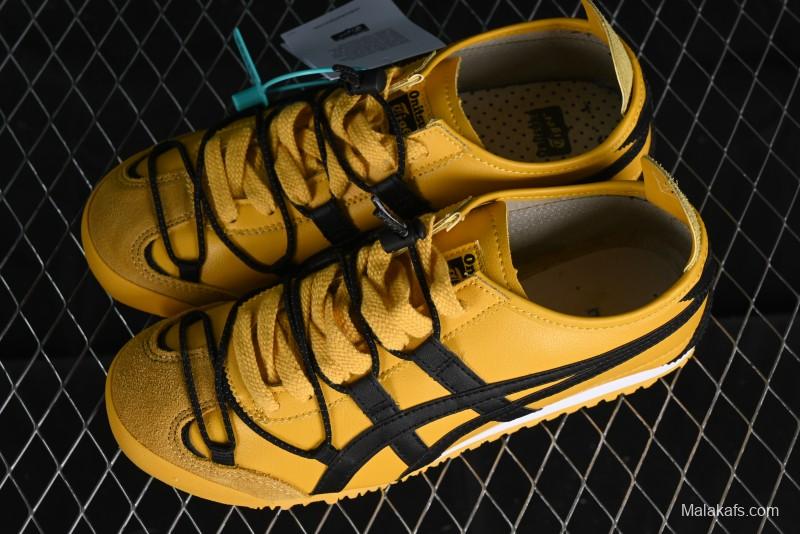 Onitsuka Tiger Mexico 66 Low-Top Leather Sneakers with Lace-Up Design - DL408-0490