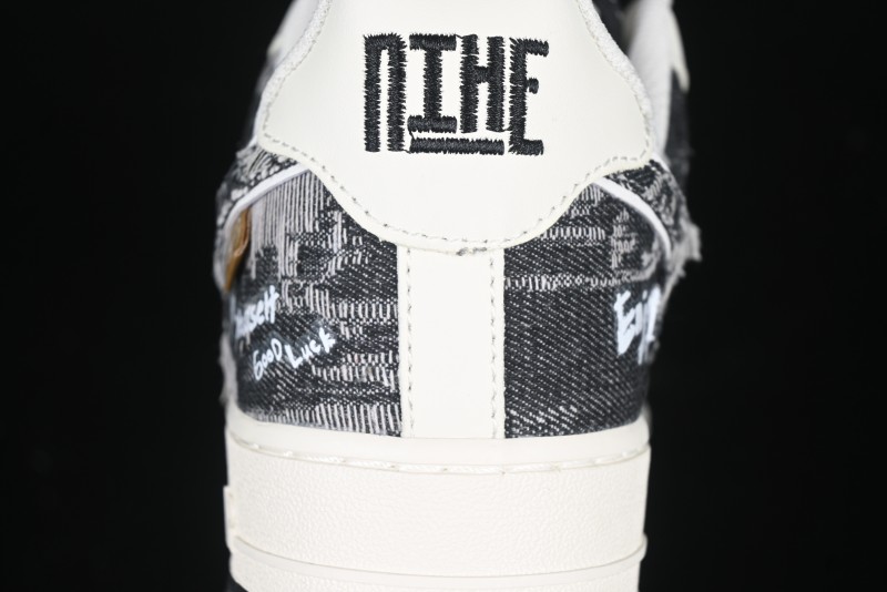 Nike Air Force 1 '07 Low "Black Jeans" Graffiti Casual Sneakers - FB0607-660